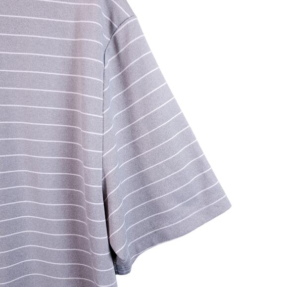 Greg Norman Men's Attack Life Golf Polo Shirt Size Large Gray/White Stripe - Picture 11 of 13